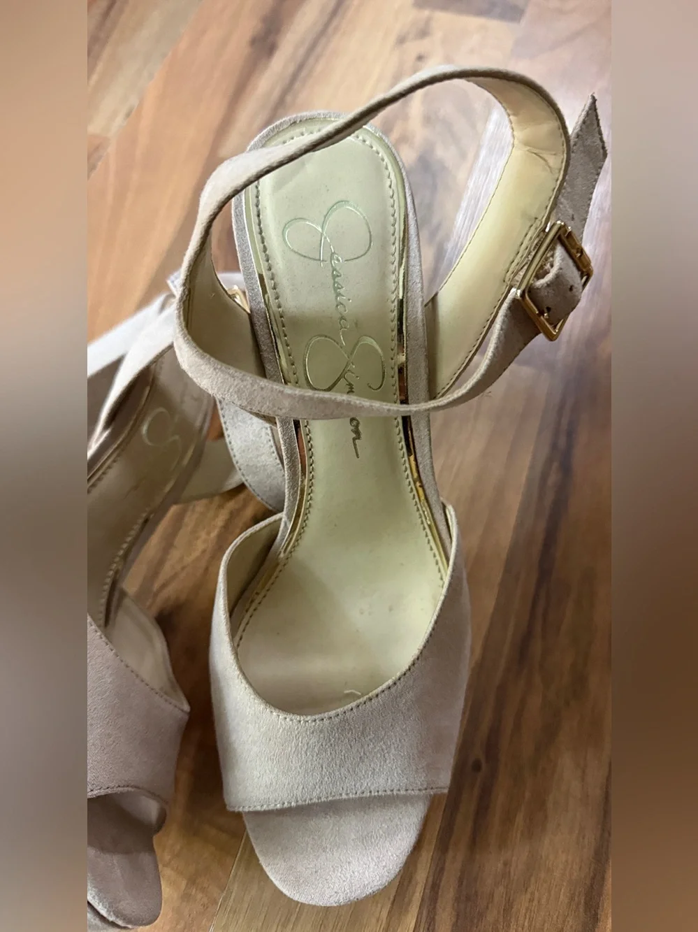 Jessica Simpson Light Cream Suede Platform Heels